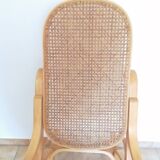 Wooden and cane rocking chair