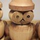 Set of 3 wooden spice pots, salters, owl shape