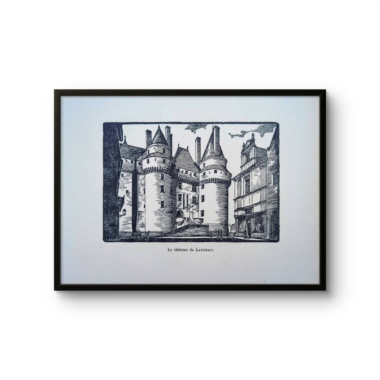 The Château de Langeais, printed in 1933, vintage engraving
