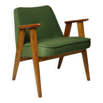 Vintage armchair in green grass velvet wooden chair living room