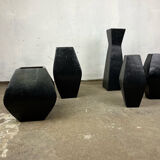 Set of glazed terracotta vases