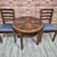 Restored Art Deco Walnut Burl Two-Tier Sunburst Table 1930s
