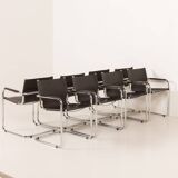 Bauhaus style Italian chairs attr. to Matteograssi, set of 8, 1970s