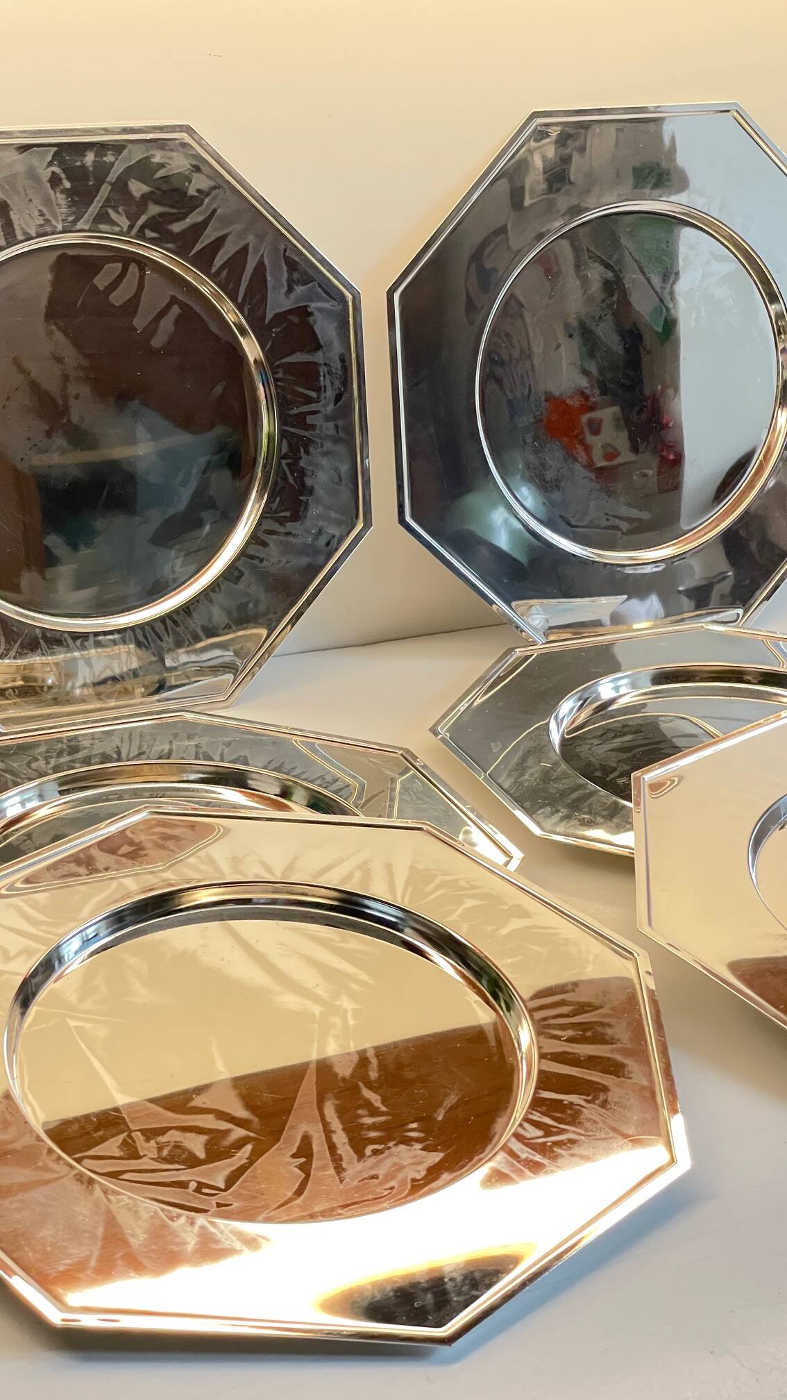 6 Vintage Silver-Plated Metal Plates and Dishes