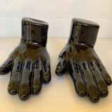 Pair of black hand bookends