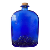 Vintage cobalt blue glass bottle – Retro decorative bottle – Floor
