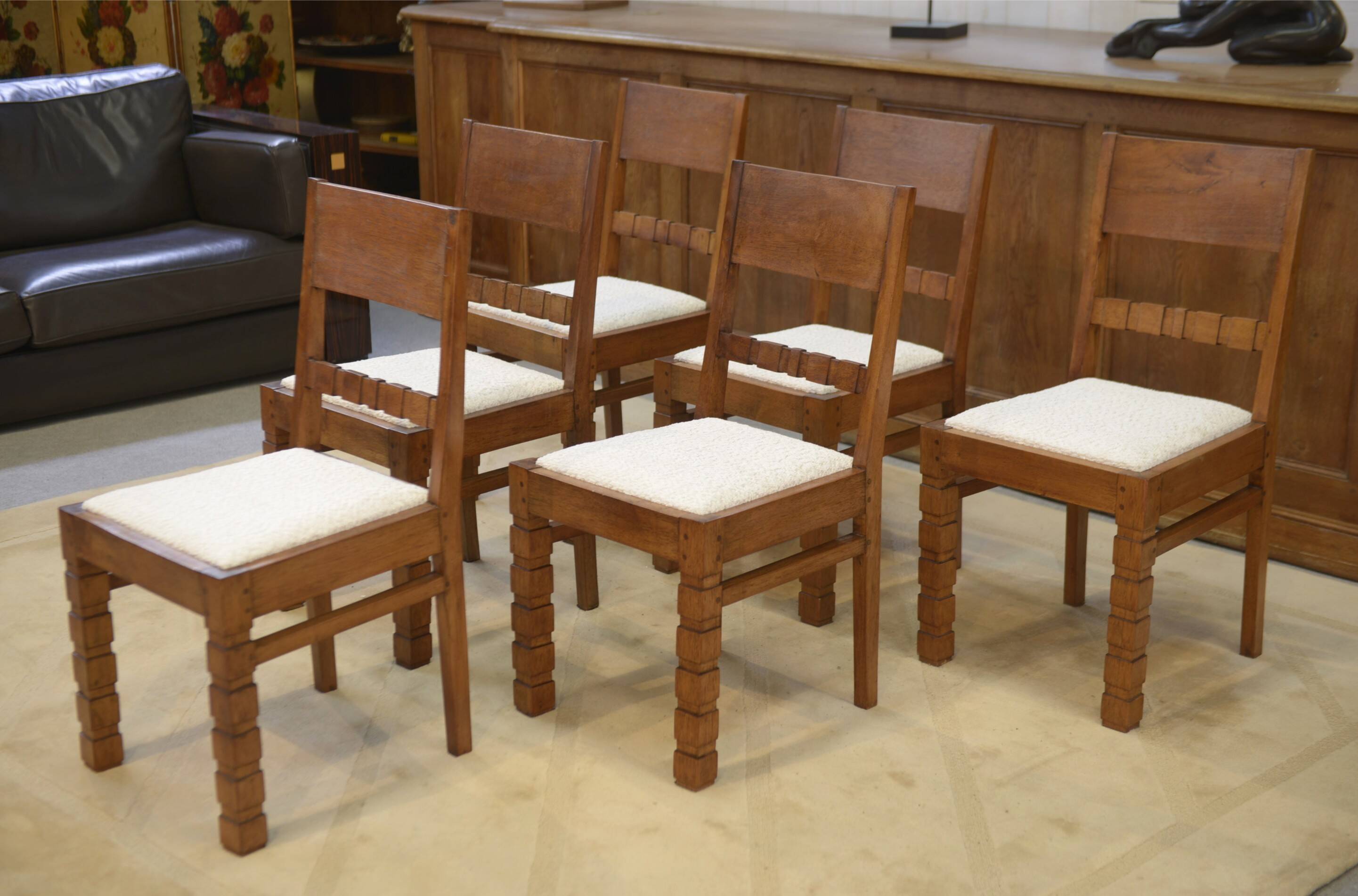 Ensemble de 6 chaises brutalistes 1960’s