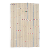 5x8 Turkish Mid Century Modern Cream & Brown Kilim Rug, 151x230Cm