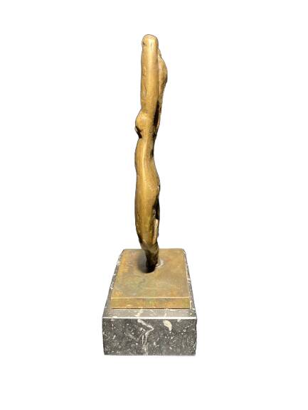 Bronze sculpture of a nude woman on a marble base, signed Patsoglo