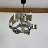 70s chrome spiral pendant light