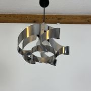 70s chrome spiral pendant light
