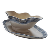 Martainville Ironstone Gravy Boat – Salins R&A – Blue Decor, One-Piece Piece
