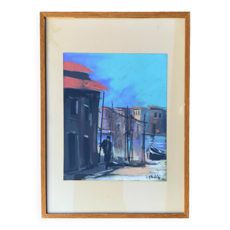 Mid-20th Century Original Pastel Painting by Tedde Rhodin 1960s