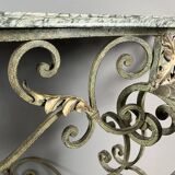 Wall console in wrought iron, 20th century