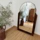 Grand miroir biseauté art déco en noyer