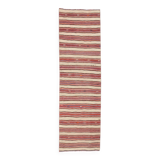 2x8 Red Striped Kilim Runner Rug, 75x254Cm