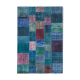 Handmade Anatolian Vintage 202 cm x 300 cm Blue Patchwork Carpet