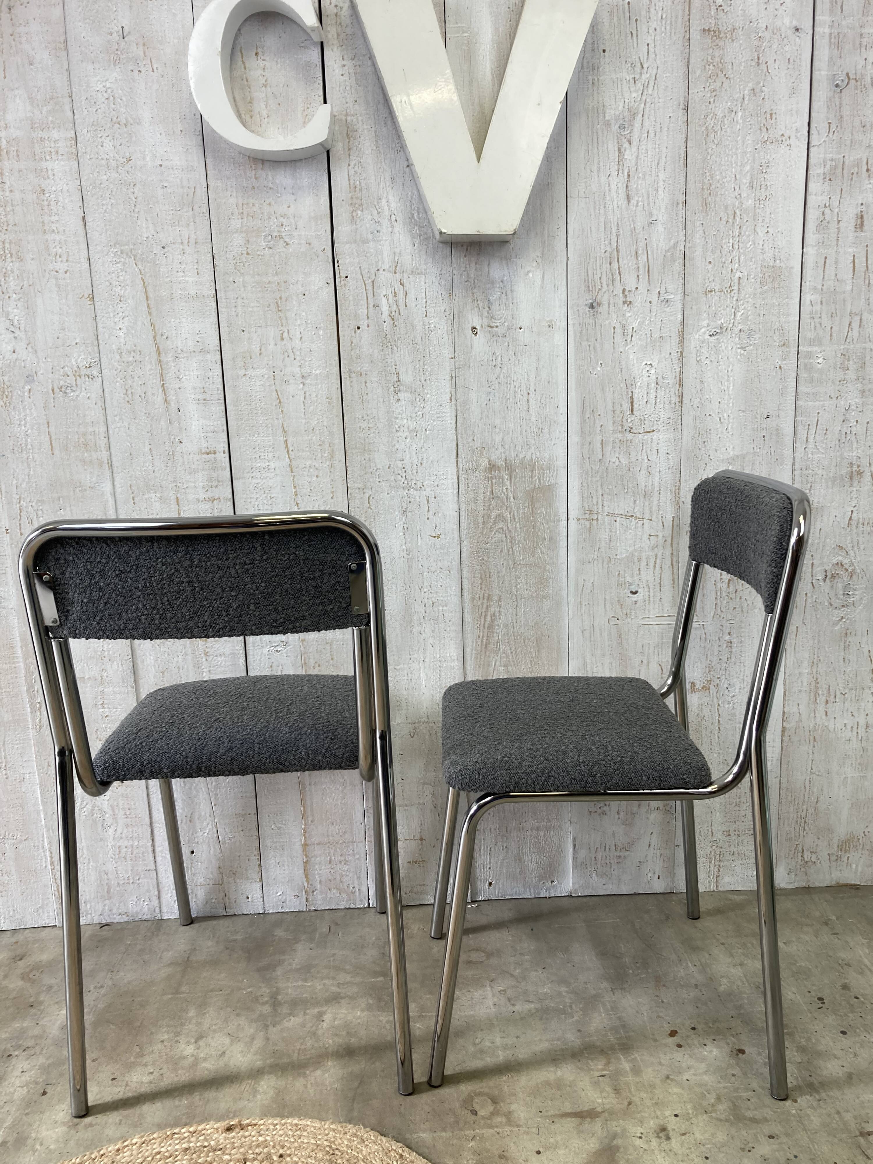 Pair of vintage chrome chairs