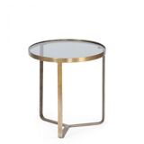 Table basse en laiton et verre