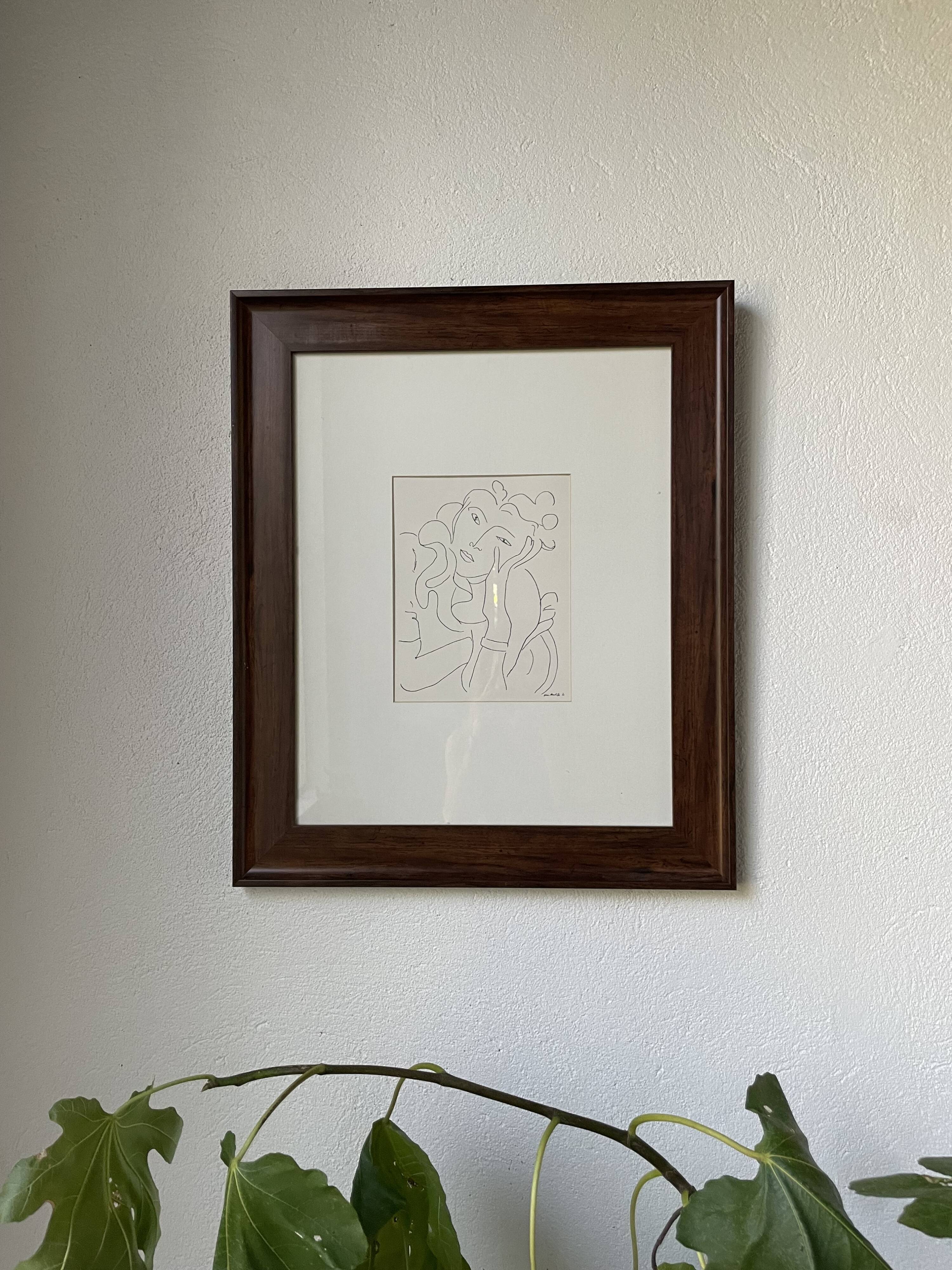 Henri Matisse vellum screenprint framed by King McGraw