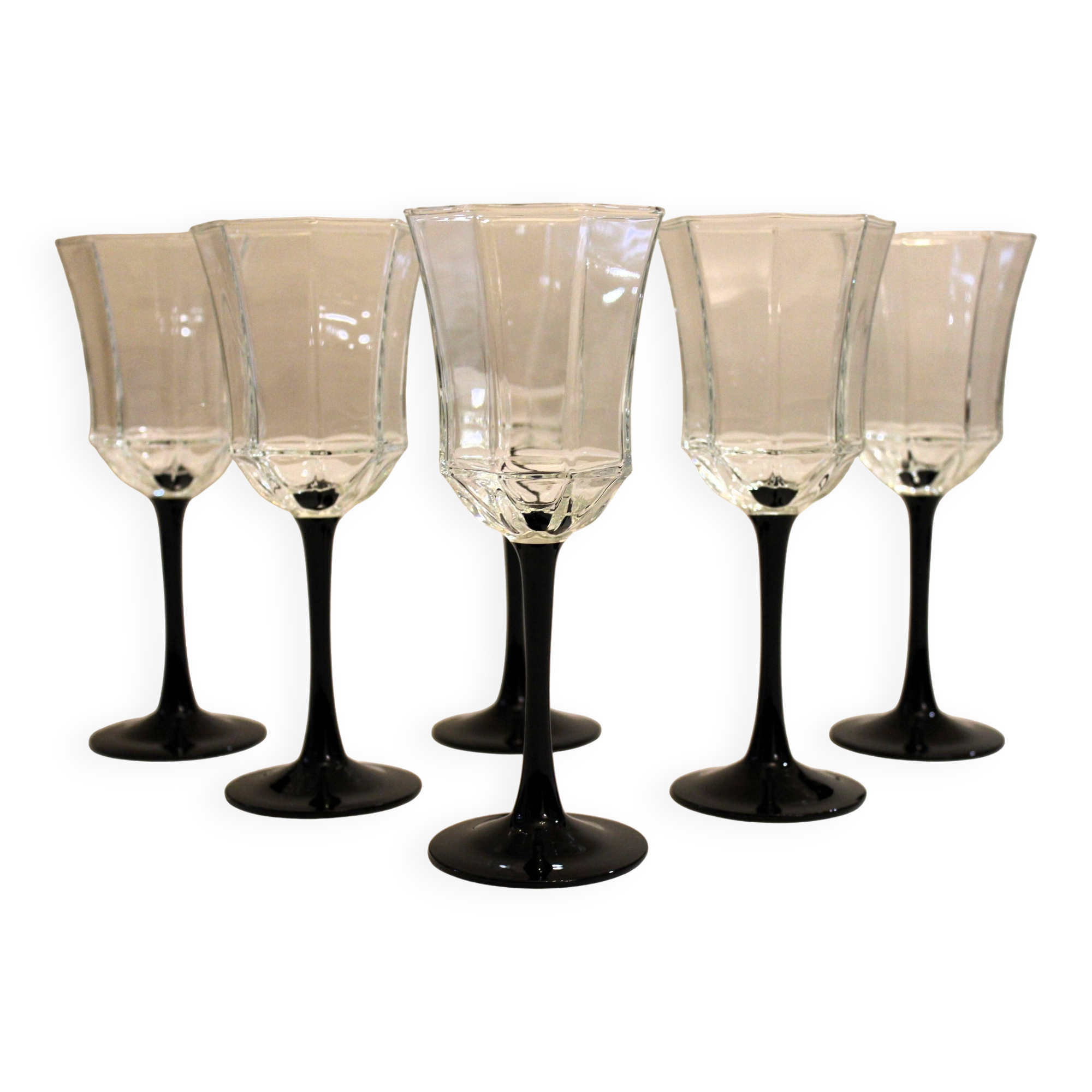 6 verres à eau « Octime » Luminarc noir