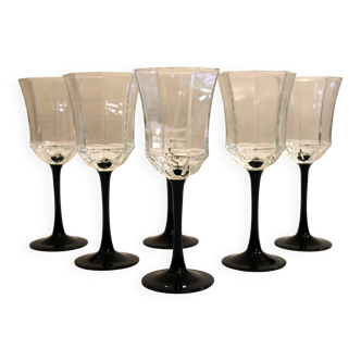 6 verres à eau « Octime » Luminarc noir