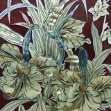 Asian polyptych in mother-of-pearl and lacquered wood