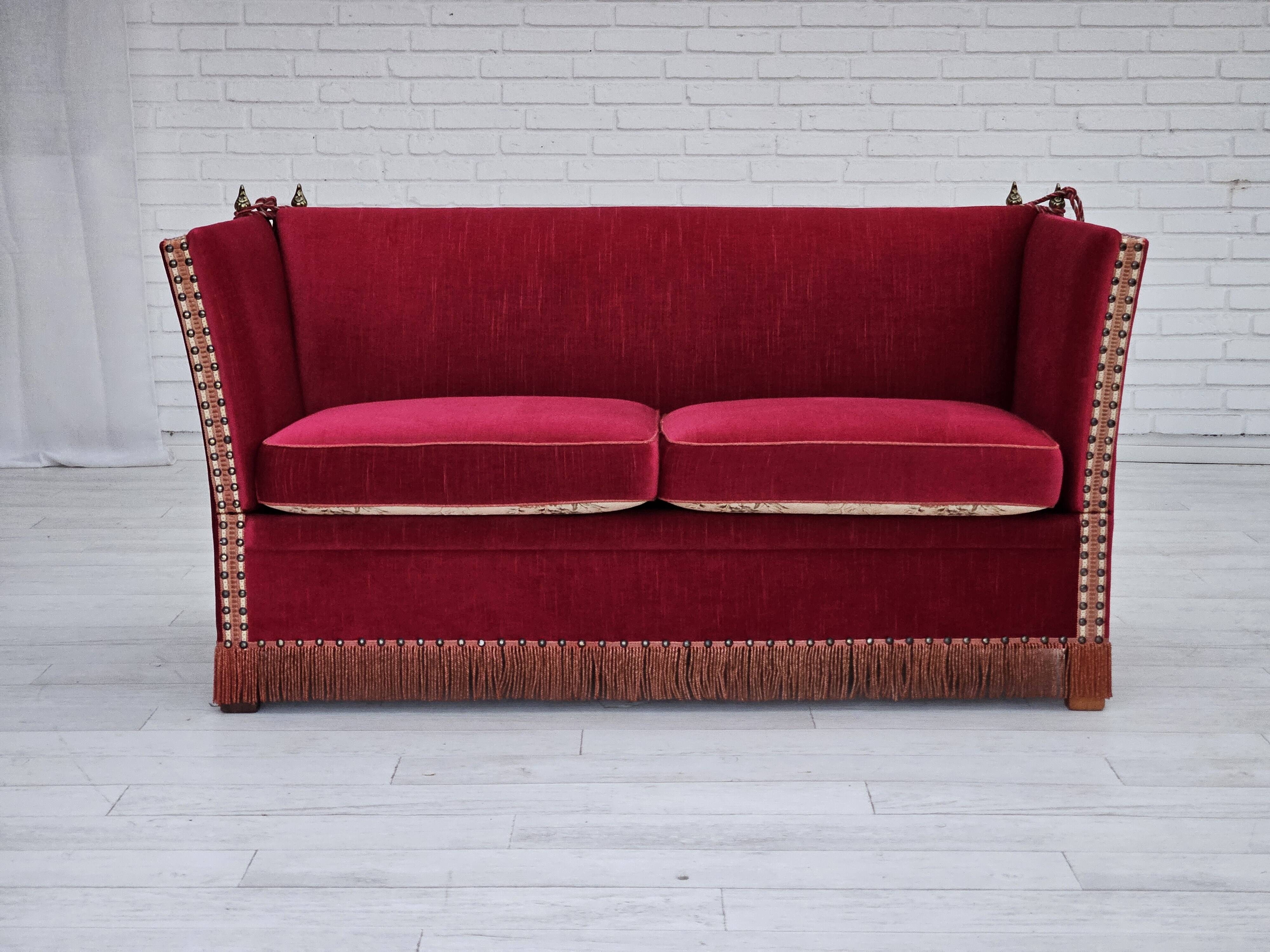 1970s, Danish "Spanish" sofa, original condition, furniture velour.