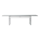 Table à manger en acier brossé avec plateau en verre - Doge - Carlo Scarpa pour Simon - années 1970