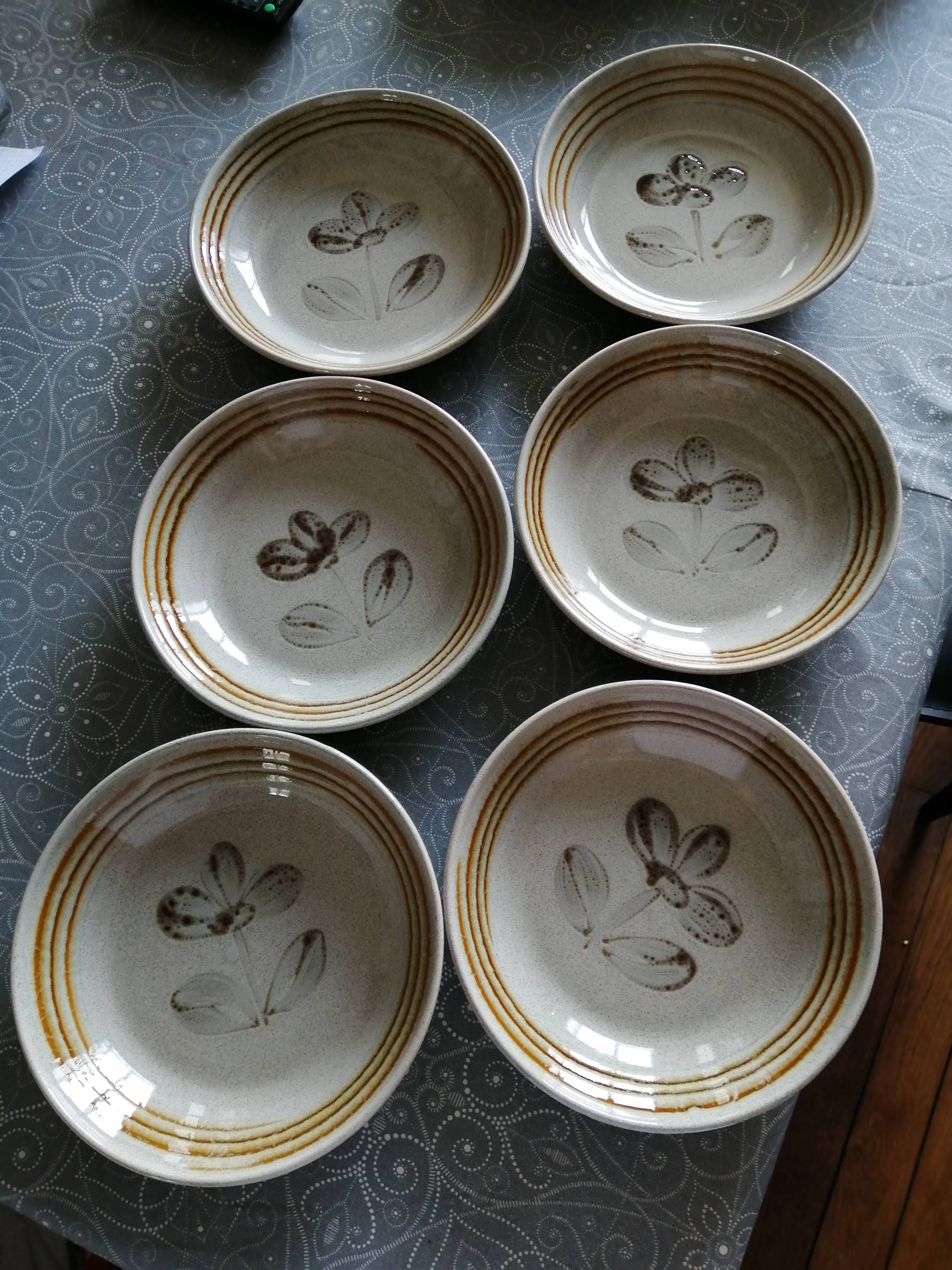 6 hollow plates Sarreguemines