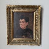 Oil on wood old portrait decoration antique countryside baroque molded