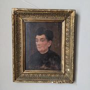 Oil on wood old portrait decoration antique countryside baroque molded