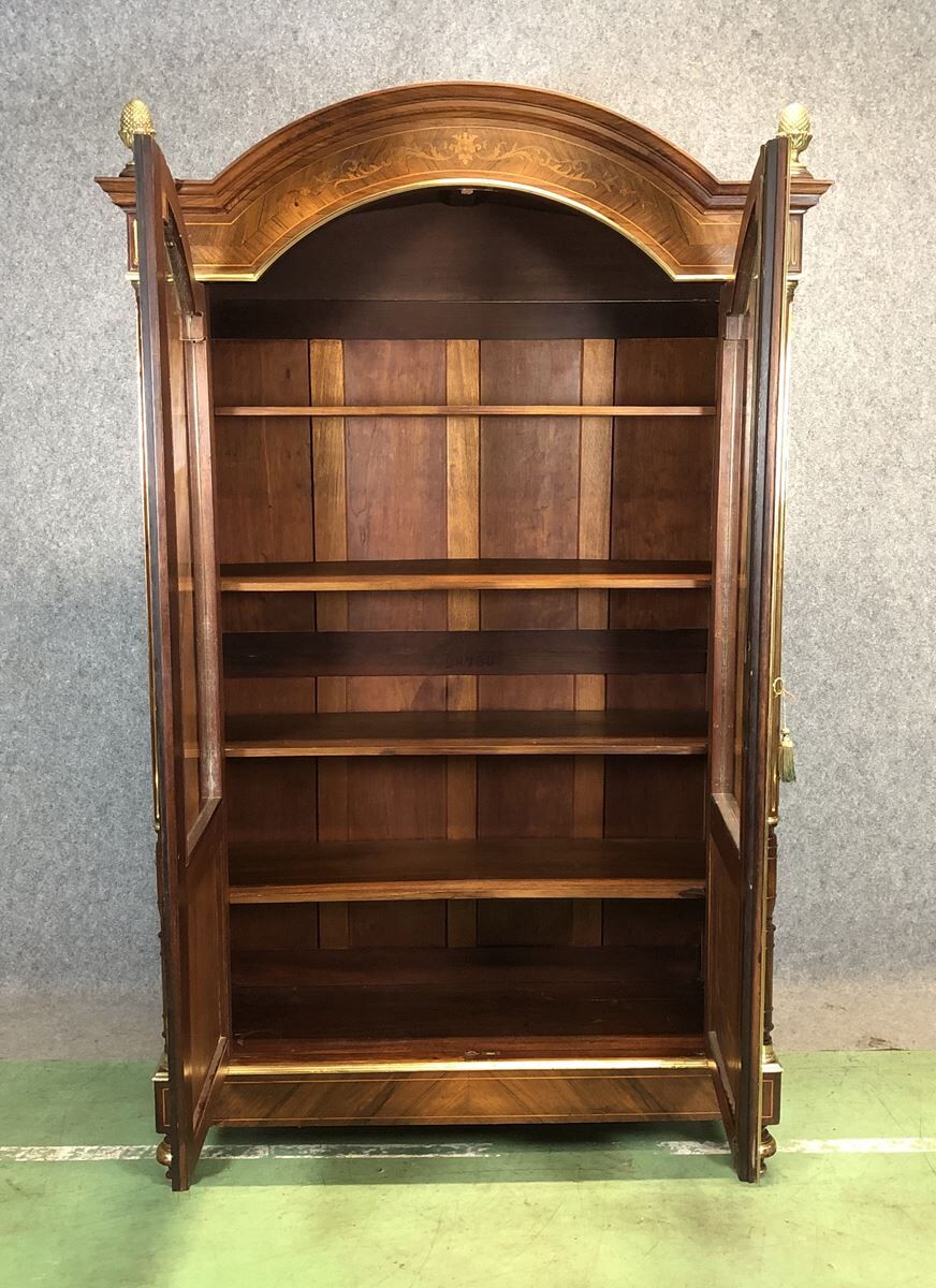 Louis XVI-style library in rosewood - late 19th century