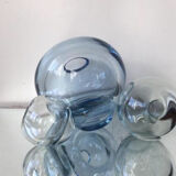 Holmegaard set of 3 round blue vases designed by Per Lutken