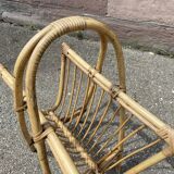 Vintage rattan magazine holder