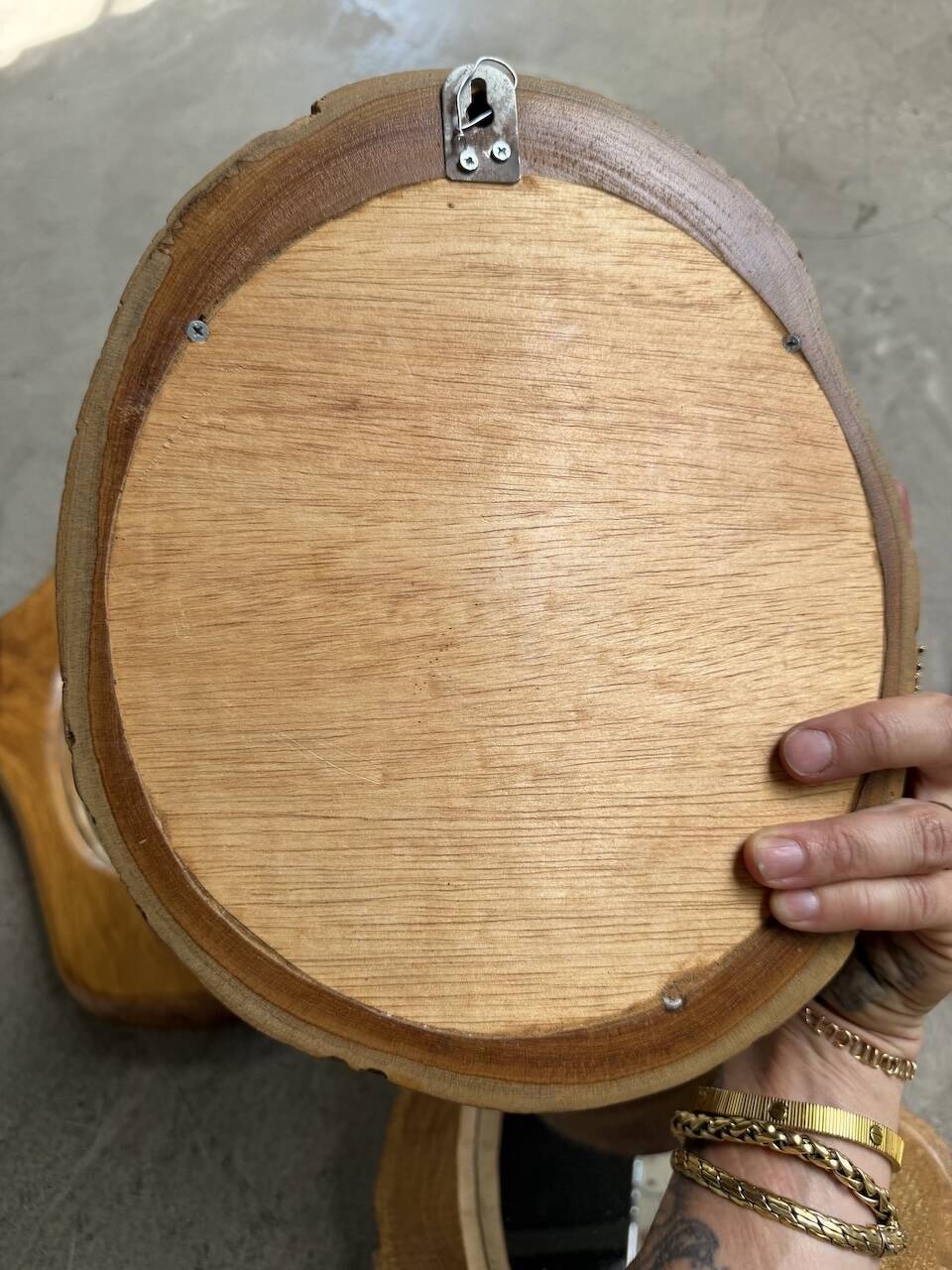 Set de 4 miroirs organiques brutalistes en bois années 50