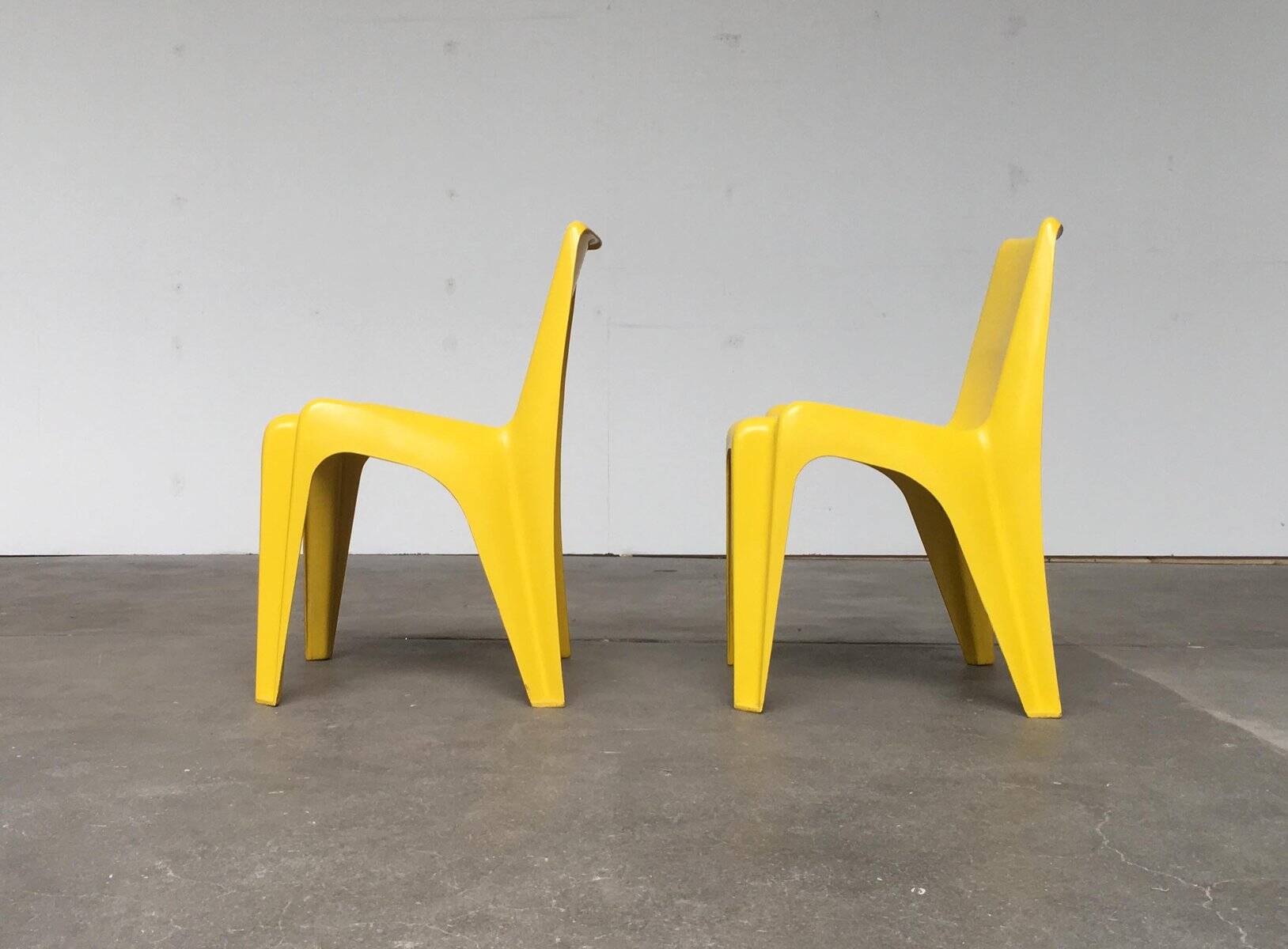 Set of stackable plastic chairs BA 1171 by Helmut Bätzner for Bofinger, 1960s.