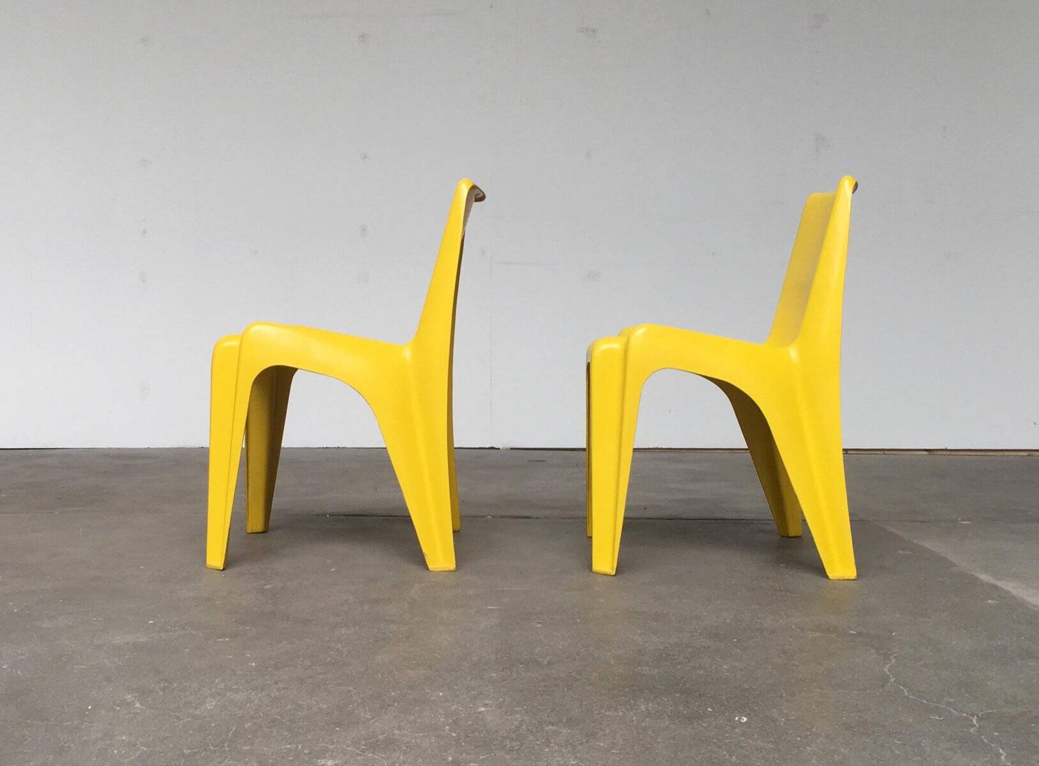 Set of stackable plastic chairs BA 1171 by Helmut Bätzner for Bofinger, 1960s.
