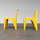 Set of stackable plastic chairs BA 1171 by Helmut Bätzner for Bofinger, 1960s.