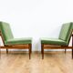 Paire de fauteuils verts du milieu du siècle 1965