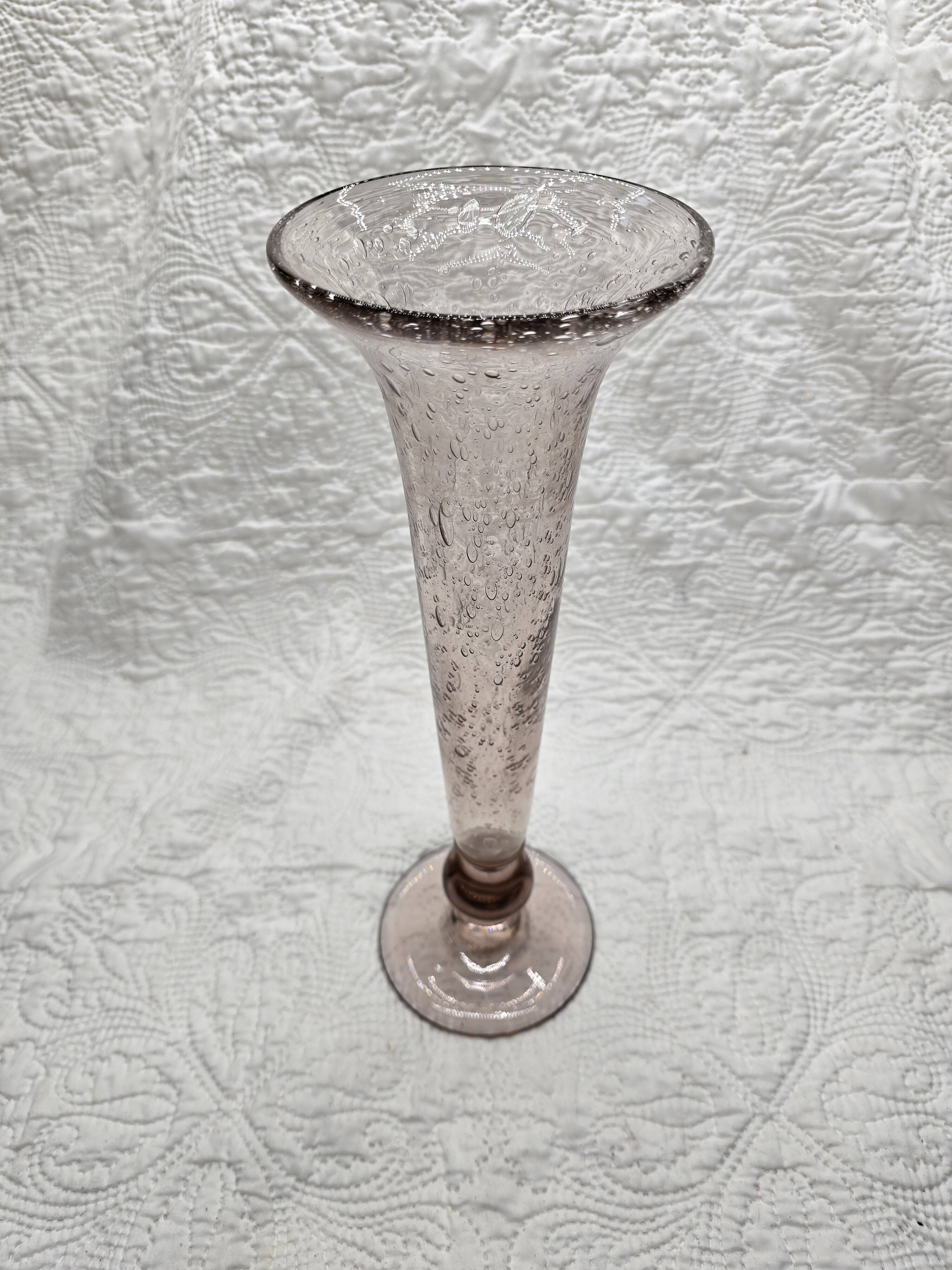Biot style bubble glass vase