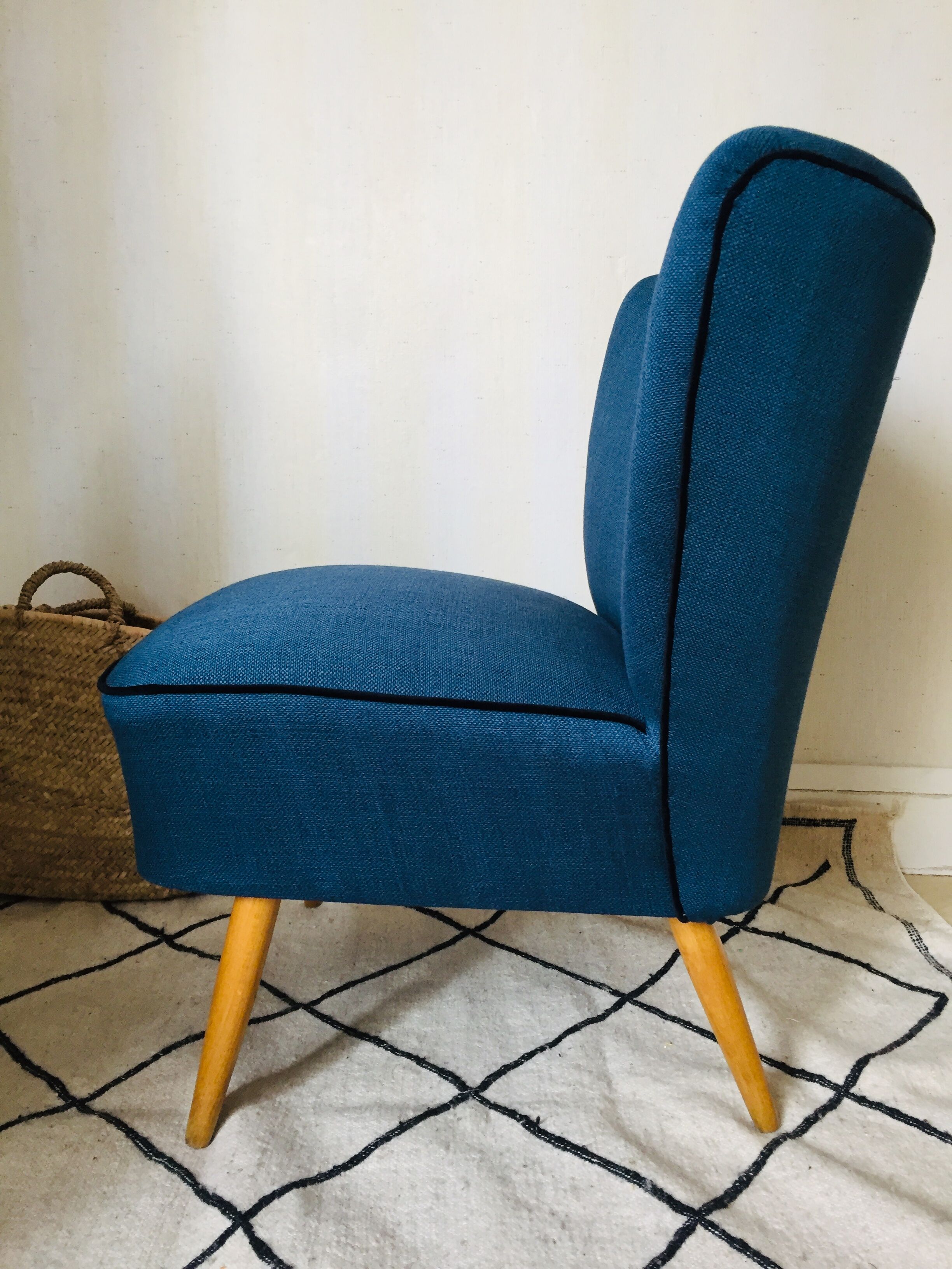 Peacock blue cocktail armchair