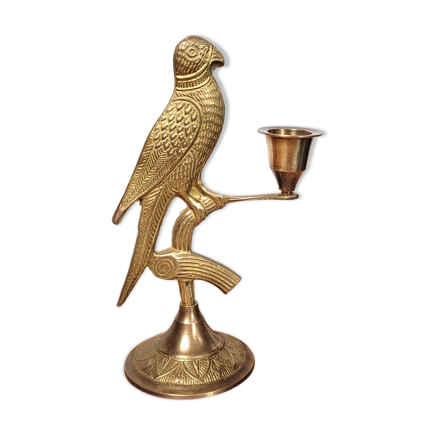 Brass bird candle holder