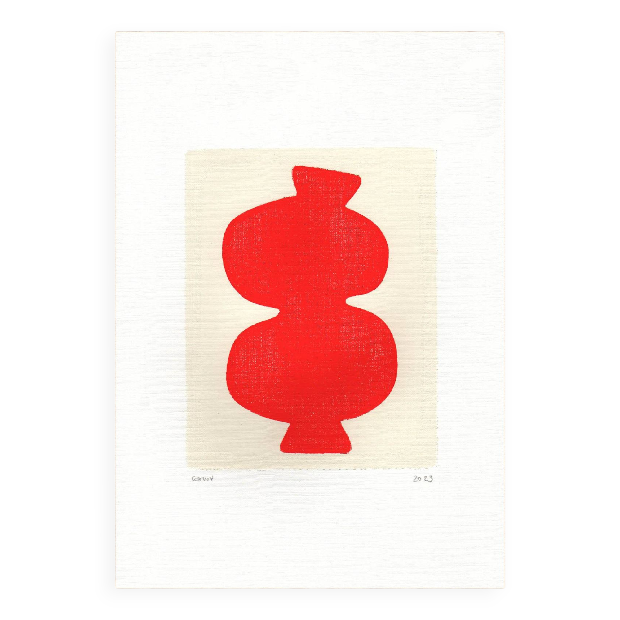 Abstract painting - Majo - Red - Signed Eawy