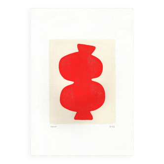 Abstract painting - Majo - Red - Signed Eawy