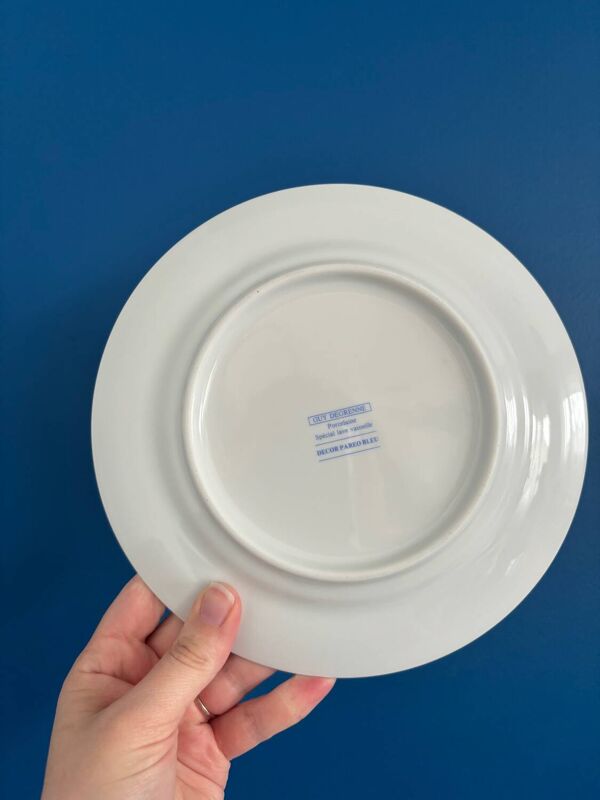 Lot de 6 assiettes à dessert Guy Degrenne  modèle paréo bleu vintage - serv