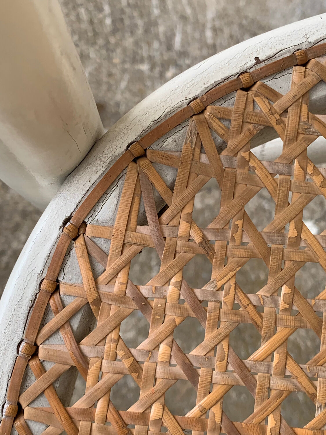 Caned bistro chair