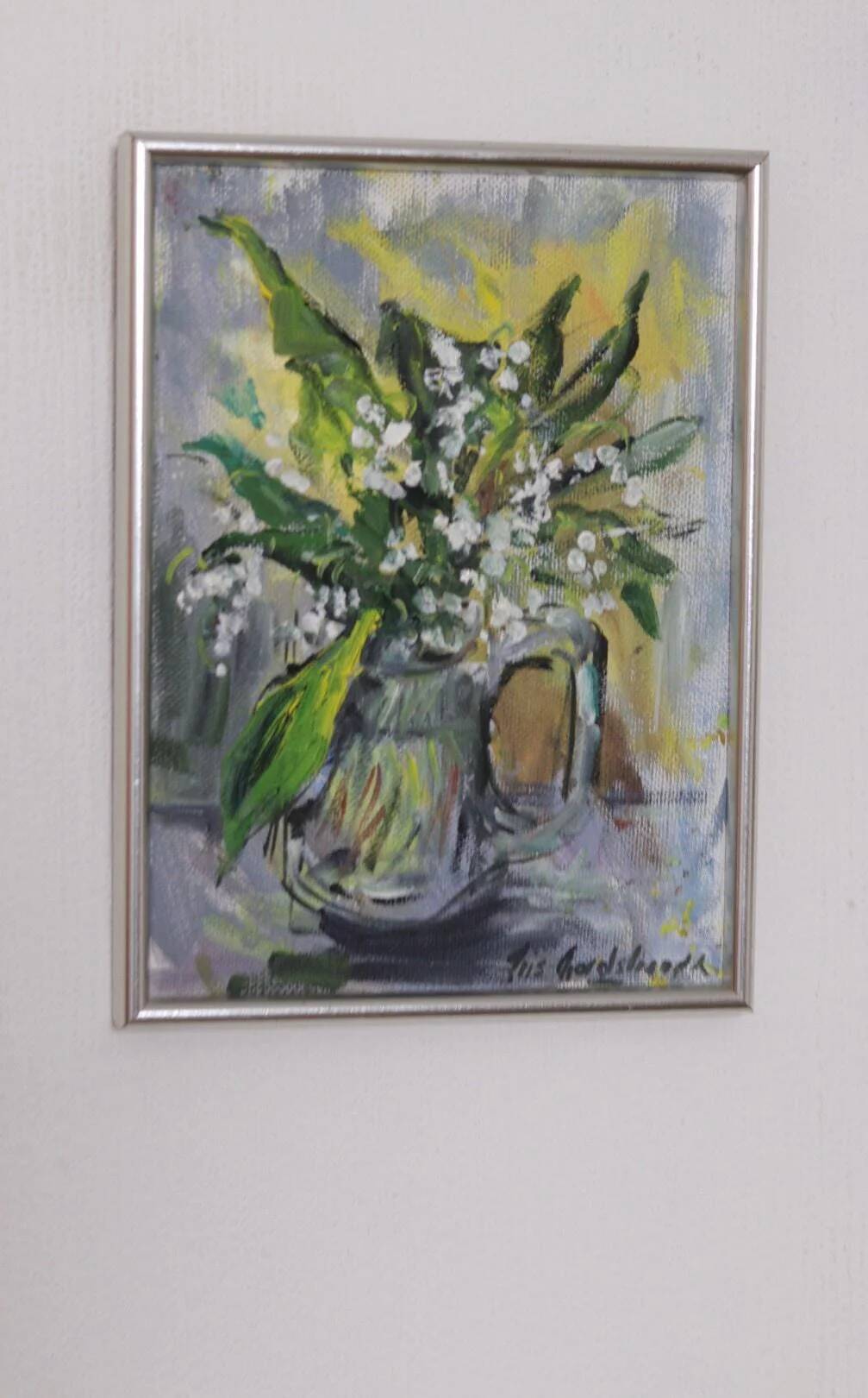 Original Swedish Oil on Canvas – “Lilje kon valje” by Iris Nordstrandh