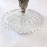 Art Nouveau fruit bowl in glass and metal Art Nouveau compote dish