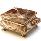 Alabaster and gilded metal box, 70s